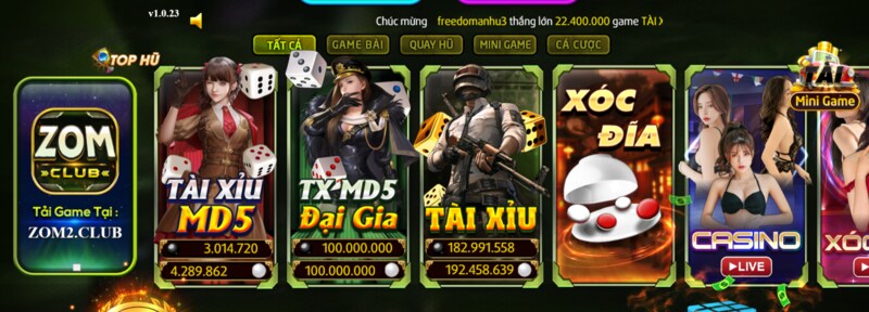 Lựa chọn trò chơi tại Zomclub phù hợp